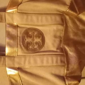 Tori Burch Gold Tote Bag